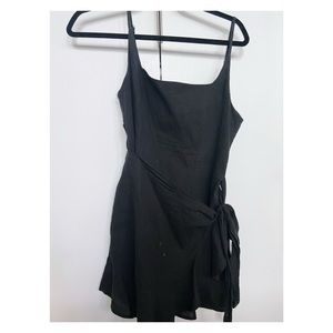 black wrap dress